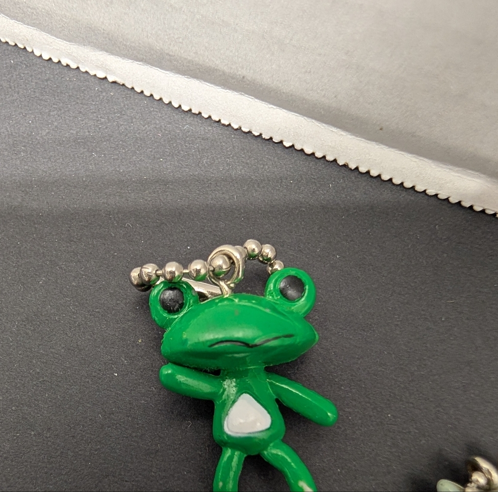 Green Frog Keychain Charm
